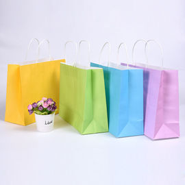Elegante stilvolle Brown-Papier-Fördermaschinen-Taschen, farbige Papiertüten mit Griffen fournisseur