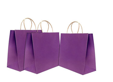 kaufen 12 * 16 * 6 kundenspezifischer Kraftpapier-Zoll Papiertüte-, purpurrote Papiertüten mit Griffen Online-Herstellung