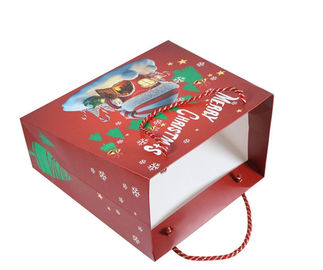Kundengebundene Größe personifizierte Druckmaterial des geschenk-Taschen-gestrichenen Papiers für Weihnachten fournisseur