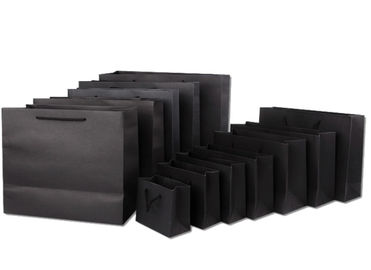 Weiche Rand-Schwarz-Papierfördermaschinen-Taschen, aufbereitetes Geschenk sackt die verschiedene verfügbare Form ein fournisseur