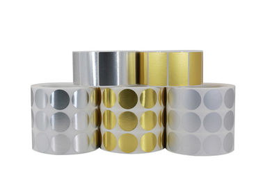 Hitzebeständiges kundenspezifisches Aufkleber-Gold/silberne Folien-Material irgendeine Form verfügbar fournisseur