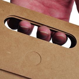 Gestempelschnittener personifizierter Brown-Papiertüte-hoher Riss-Widerstand Windowed-Griff fournisseur