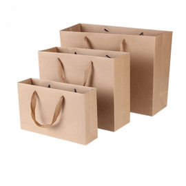 Biologisch abbaubare Druck-Brown-Papiertüten, Kraftpapier-Geschenk sackt hohe Haltbarkeit ein fournisseur