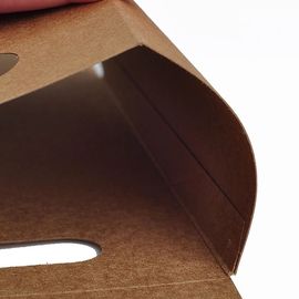 Gestempelschnittener personifizierter Brown-Papiertüte-hoher Riss-Widerstand Windowed-Griff fournisseur
