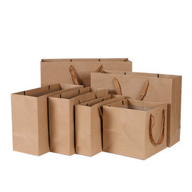 kaufen Flache Griff-Ebenen-Brown-Geschenk-Taschen fertigten Logo-biologisch abbaubares langlebiges Gut besonders an Online-Herstellung