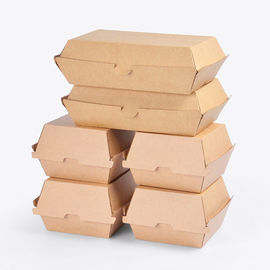 2 Größen-Kraftpapier-Burger-Kasten, Burger-Mitnehmerkasten-Stärke 250gsm fournisseur
