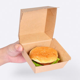 2 Größen-Kraftpapier-Burger-Kasten, Burger-Mitnehmerkasten-Stärke 250gsm fournisseur