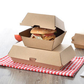 2 Größen-Kraftpapier-Burger-Kasten, Burger-Mitnehmerkasten-Stärke 250gsm fournisseur