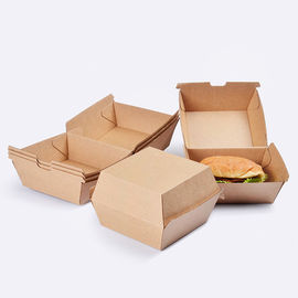 2 Größen-Kraftpapier-Burger-Kasten, Burger-Mitnehmerkasten-Stärke 250gsm fournisseur