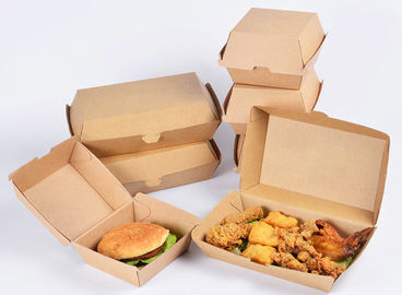 2 Größen-Kraftpapier-Burger-Kasten, Burger-Mitnehmerkasten-Stärke 250gsm fournisseur