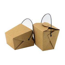Antidurchsickern-Nahrungsmittelkasten 350 G-/Mkraftpapier-Material mit schwarzem Griff fournisseur