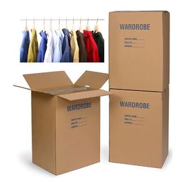 Farbige gewölbte Garderoben-bewegliche Kästen, die Wellpappe-Karton plus Stangen verpacken fournisseur