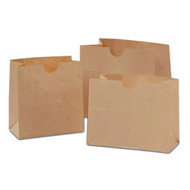 Brown-Papier-Nahrungsmitteltaschen/Kraftpapier-Imbiss-Sack-Gusseted Art Fett beständig fournisseur