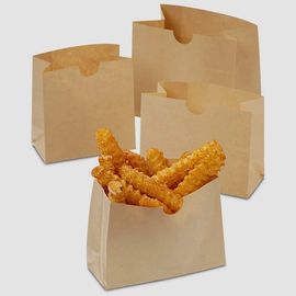 Brown-Papier-Nahrungsmitteltaschen/Kraftpapier-Imbiss-Sack-Gusseted Art Fett beständig fournisseur