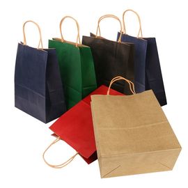 Flache Unterseiten-personifizierte Brown-Papiertüten mit Papierkordel-Griff fournisseur