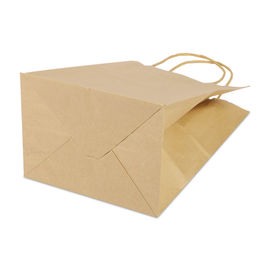 Flache Unterseiten-personifizierte Brown-Papiertüten mit Papierkordel-Griff fournisseur