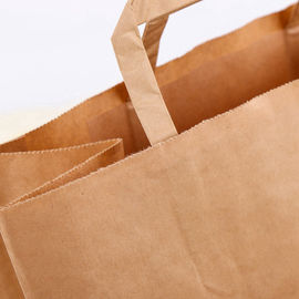 Gewohnheit Druck-Kraftpapier-Papiertüte-umweltfreundliches flaches Handseil fournisseur