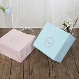 Hellblau/Rosa personifizierte PapierKraftpapier-Material der geschenk-Taschen-150gsm fournisseur