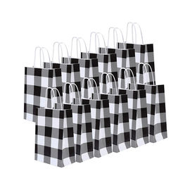 Schachbrettmuster-sackt Gewohnheit Druckfördermaschinen-Taschen, Brown-Papier-Geschenk Größe 16 x 8 x 22 cm ein fournisseur