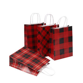 Schachbrettmuster-sackt Gewohnheit Druckfördermaschinen-Taschen, Brown-Papier-Geschenk Größe 16 x 8 x 22 cm ein fournisseur