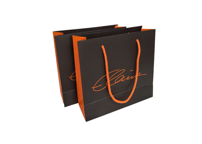 Dekorative Gewohnheit druckte die Papiertüten, die/schwarz sind, orange Farbe freundliches Eco fournisseur