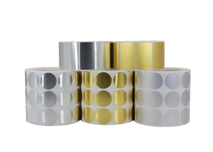 Hitzebeständiges kundenspezifisches Aufkleber-Gold/silberne Folien-Material irgendeine Form verfügbar fournisseur