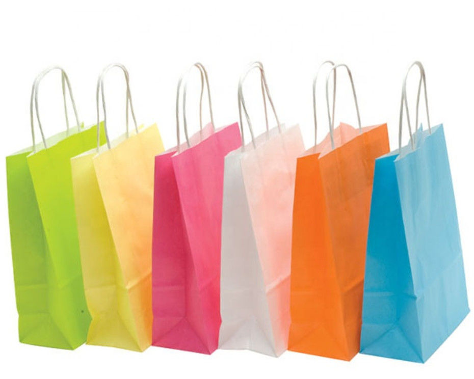 Recyclebare farbige Kraftpapier-Papiertüten, kundenspezifische Brown-Papiertüten für Kaufhäuser fournisseur