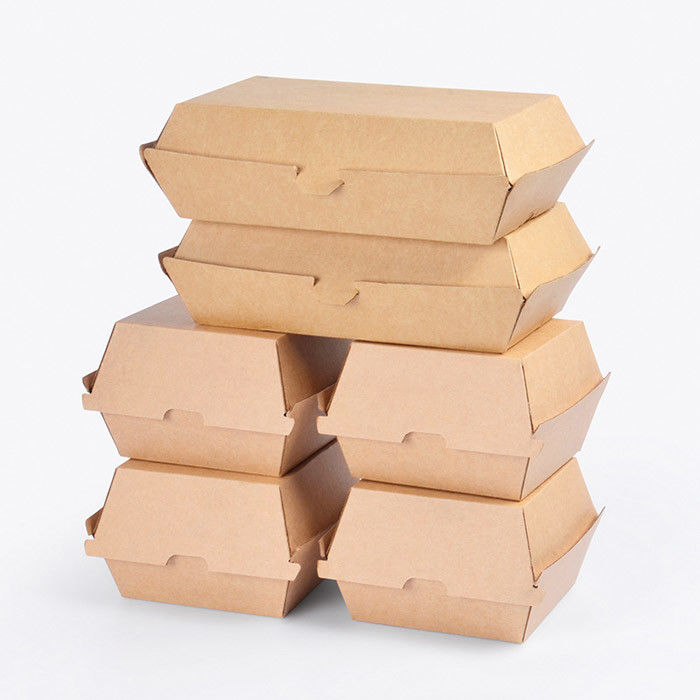 2 Größen-Kraftpapier-Burger-Kasten, Burger-Mitnehmerkasten-Stärke 250gsm fournisseur
