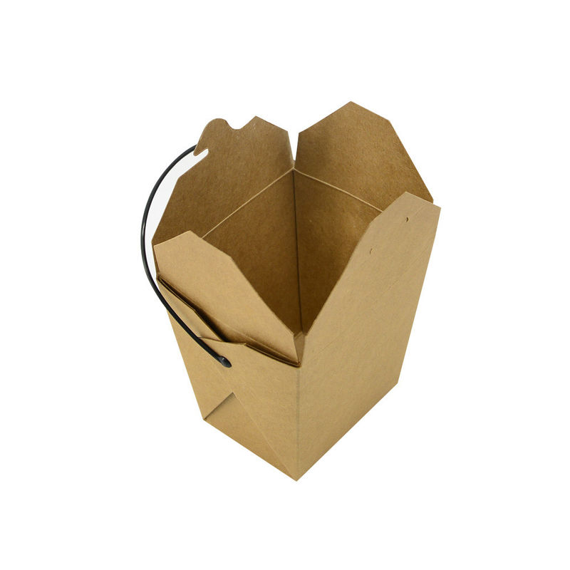 Antidurchsickern-Nahrungsmittelkasten 350 G-/Mkraftpapier-Material mit schwarzem Griff fournisseur