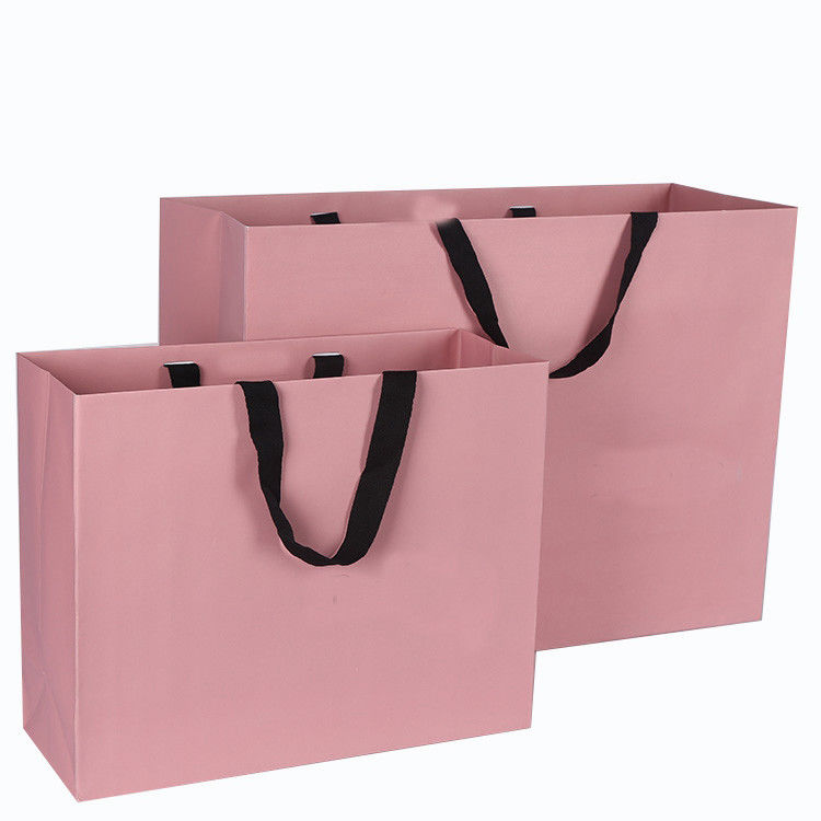 Die rosa lamellierte Farbpapptasche druckte Luxus für den Einkauf/Geschenk fournisseur