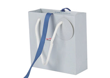 Good price Blaue Farbgewohnheit druckte Papiertüten mit schönem Band-/Seil-Griff Online