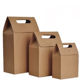 Good price Gestempelschnittener personifizierter Brown-Papiertüte-hoher Riss-Widerstand Windowed-Griff Online